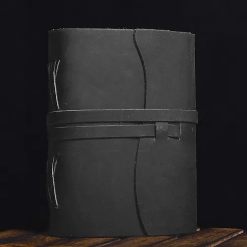 Miniatura 6 de LEATHER VILLAGE Diario encuadernado en cuero, negro, 7 x 5 pulgadas, 220 páginas, diario vintage de papel en blanco para escribir, dibujar, cuaderno