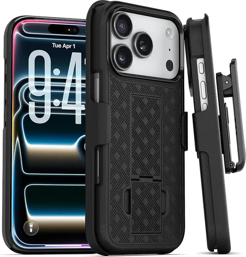 Miniatura 13 de MOTIVE Funda para iPhone 14, funda con clip para cinturón para Apple iPhone 14, funda protectora delgada y resistente a prueba de golpes con soporte