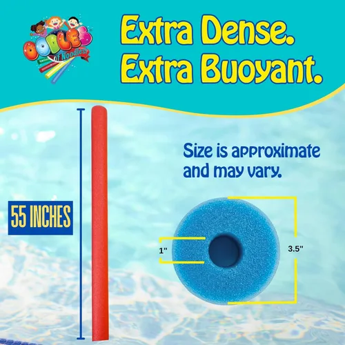 Miniatura 6 de Oodles of Noodles Foam Pool Swim Noodles 2 Pack, Hollow Core Swimming Foam Tube for Pool Floats, Buoyant for Beach, Water Play, Crafts, DIY Projects