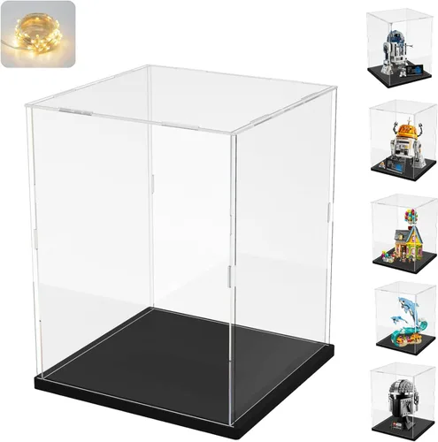 Miniatura 13 de Vitrina de acrílico transparente engrosada para coleccionables Lego 75325, caja transparente de autoensamblaje, gran protección antipolvo con base