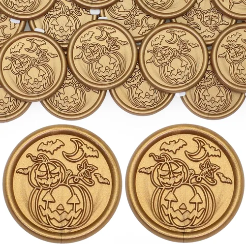 Miniatura 14 de SWANGSA 50 Pcs 3D Bow Wax Seal Stickers, Antique Gold Self Adhesive Wax Seal Stickers for Wedding Party Invitations, Envelopes, Greeting Cards, Gift