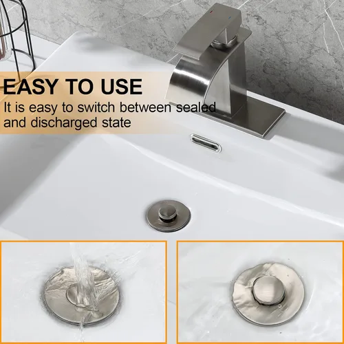 Miniatura 5 de Tapón de drenaje para fregadero de baño para orificios de drenaje estándar de 1.1 a 1.5 pulgadas, tapones de fregadero emergentes, filtro de drenaje