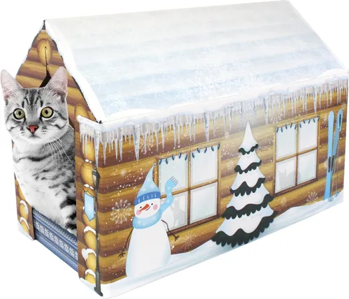 Miniatura 15 de American Cat Club Casa para gatos con rascador y hierba gatera incluidos - Casa de playa