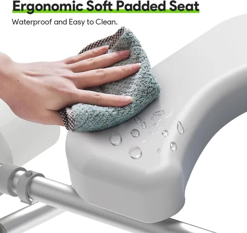 Miniatura 6 de Asiento de inodoro elevado con asas, marco de seguridad médica resistente de 400 libras, asistencia de baño para personas mayores, discapacitados
