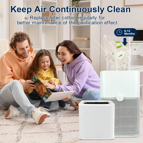 Miniatura 7 de 211+ Filtro de repuesto automático compatible con Blueair Blue Pure 211+ purificador de aire, sistema de filtración de 2 etapas, con carbón