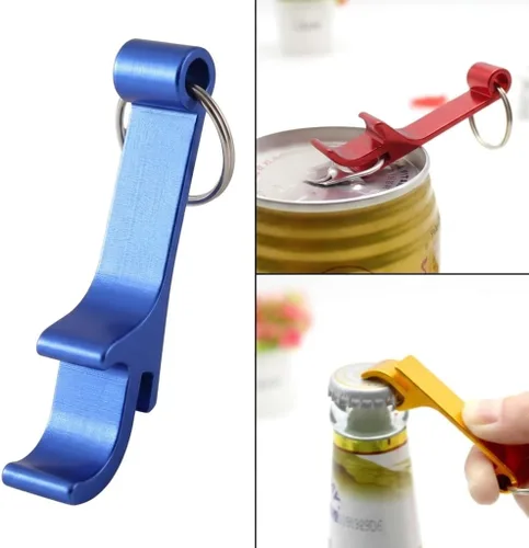 Miniatura 4 de Llavero de aluminio personalizado para abrebotellas, versión más gruesa, 100 unidades. Texto grabado/logotipo recuerdos de boda, cervecería, bar