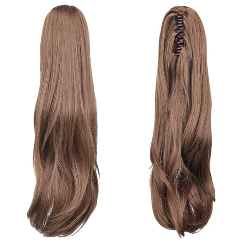 Miniatura 178 de Extensiones de cola de caballo de cabello rubio, extensiones de cola de caballo para mujer, pinza de extensiones de cabello rizado de 12 pulgadas