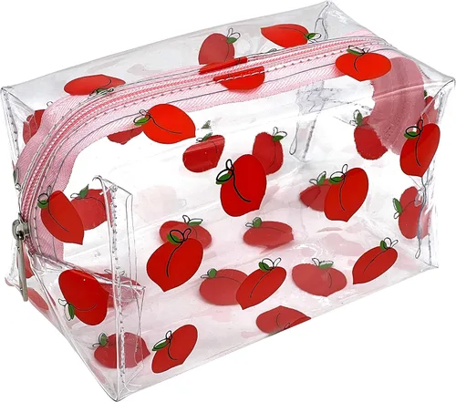 Miniatura 8 de Bonita bolsa de maquillaje de aguacate, transparente, impermeable, almacenamiento de artículos de tocador de gran capacidad