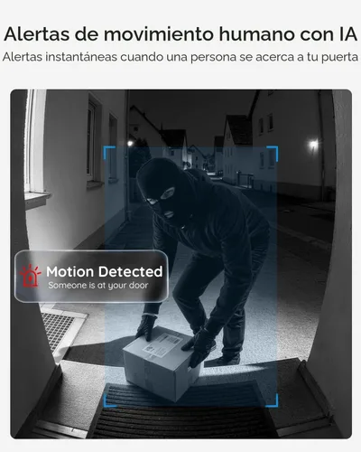 Miniatura 4 de BOIFUN Cámara inalámbrica de timbre de video de 5 MP, más nítida que 2K, sin suscripción, visión amplia de 166°, visión nocturna HDR, detección