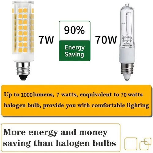 Miniatura 5 de Bombilla LED E11 5W T4 de 50q cl 120 V equivalente halógeno 75 W, base de mini candelabro, bombilla LED para candelabros, lámparas de ventilador