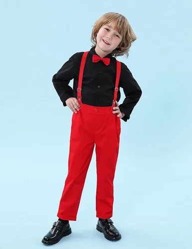 Miniatura 29 de A&J DESIGN Conjunto de ropa formal para niños pequeños con tirantes y tirantes