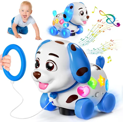 HumorPlay Juguete Musical de Cachorro para Bebé de 6-12-18 Meses, Juguetes de Arrastrarse y Caminar para Niño Niña de 1 Año de Edad, Regalo de
