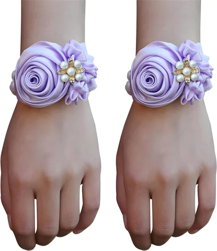 Miniatura 4 de Boutonniere de rosas de satén, 2 piezas para boda, novio, padrino, padrino, mejor hombre, padre, alfiler de solapa, agujero de botón, flor