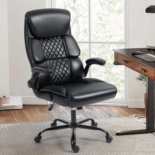 Miniatura 14 de Silla de oficina – Silla ergonómica de escritorio para computadora con respaldo alto con función mecedora y soporte lumbar, silla ejecutiva cómoda