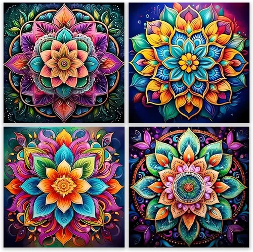 Miniatura 21 de EIBEILI Kits de Arte de Diamantes para Adultos - Paquete de 3 Hippie Hippy Alienígena, Arcoíris Estrellado, Kits de Pintura de Diamantes de Gnomo
