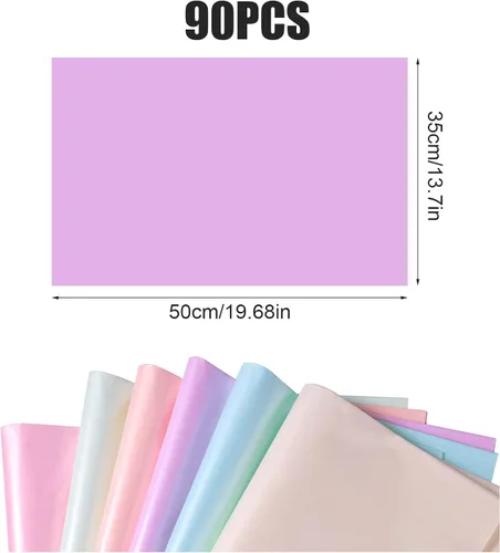 Miniatura 2 de KINBOM 90 hojas de papel de seda de 19.7 x 13.8 pulgadas, 6 papel de seda de color metálico, perlado brillante, envoltura a granel para vacaciones