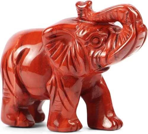 Miniatura 12 de SMQ Estatua de decoración de elefante de cristales de amatista de 2.0 pulgadas, piedras preciosas talladas a mano, figuras de cristal de buena