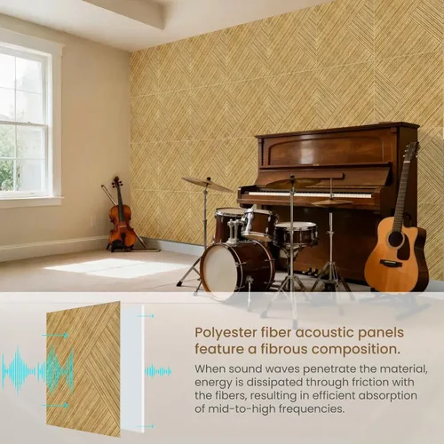 Miniatura 3 de Paneles de pared acústicos, paquete de 6 paneles de pared de tamaño total de 70.8 x 47.2 pulgadas, paneles de pared acústicos decorativos, paneles