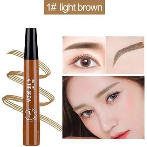 Miniatura 4 de Lápiz de cejas Microblading con 4 puntas de tenedor, crea maquillaje duradero, cubierta de lápiz de cejas natural profesional, áreas dispersas