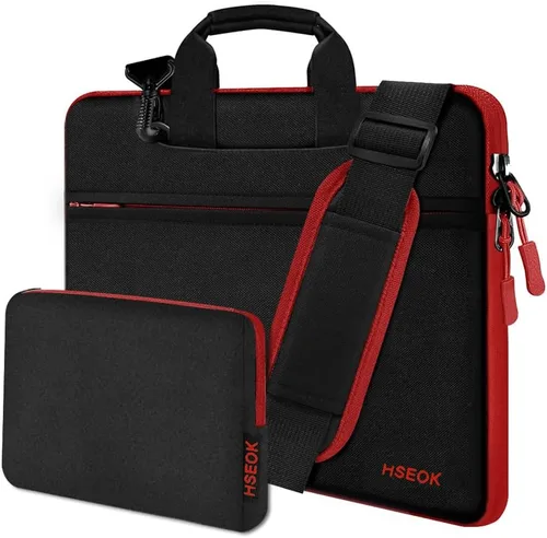Miniatura 24 de Hseok Bolsa de hombro delgada para laptop de 13-14 pulgadas Bolso de mano con funda pequeña compatible con MacBook Pro de 14 pulgadas M4/M3/M2/M1