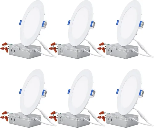 Miniatura 15 de TORCHSTAR Iluminación empotrable LED delgada de 4 pulgadas con caja J, CRI 90+, 5CCT regulable 700LM LED Downlight, ETL y Energy Star