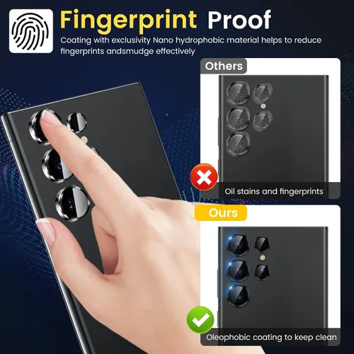 Miniatura 6 de Protectores de lente de cámara para Samsung Galaxy S23 Ultra, protectores individuales de lente de vidrio templado, ultrafinos resistentes a
