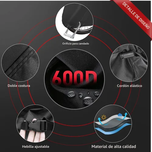 Miniatura 5 de Zettum Funda de bicicleta para 1 bicicleta, 600D, para almacenamiento al aire libre, impermeable y resistente, funda de bicicleta para bicicleta