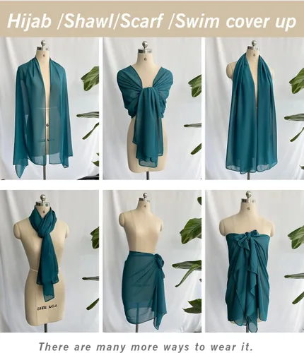 Miniatura 6 de BEAUTELIATE Soft Chiffon Scarfs Shawls and Wraps for Evening Dresses Bridal Wedding Shawl Wraps