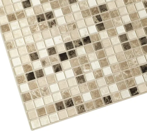 Miniatura 4 de Dundee Deco GRAZPG7126-10 Panel de pared 3D de PVC de mosaico sintético, color marrón carbón, 3.1 pies x 1.6 pies (37.8 in x 18.9 in), decoración