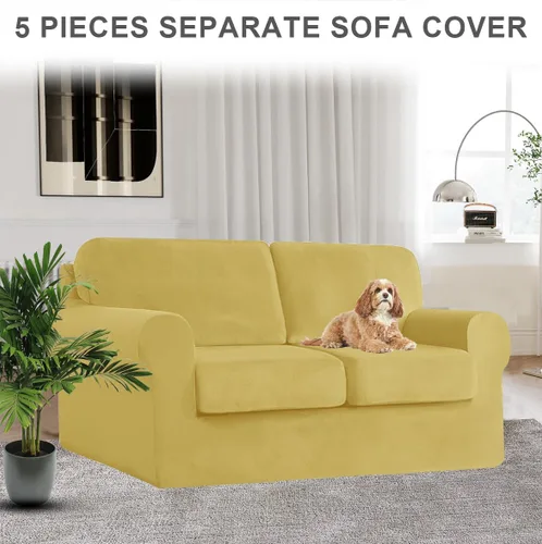 Miniatura 64 de Funda para Sofá de Terciopelo, Fundas Elásticas para Sofá para Funda Principal Separada/Respaldos y Cojines de Asiento, Funda para Sofá, para Fundas