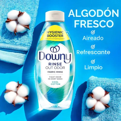 Miniatura 12 de Downy Rinse - Removedor de olores de lavandería, aroma de algodón fresco, suavizante de tela y enjuague para eliminar olores de lavandería, combate
