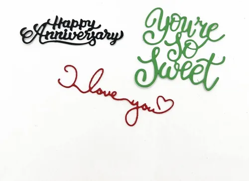 Miniatura 4 de Metal Love You Happy Anniversary Blessing Words Die Cuts, You are So Sweet Greetings - Plantillas para manualidades, plantillas de molde