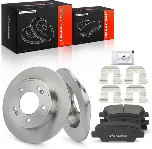 Miniatura 11 de A-Premium Rotores de freno de disco trasero de 10.31 pulgadas (262mm) + kit de pastillas de cerámica compatible con modelos seleccionados de Hyundai