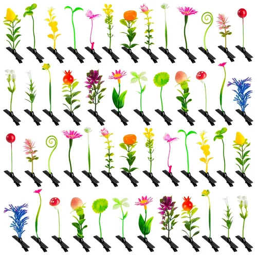 Miniatura 11 de 50 pinzas para brotes de hierba, horquillas de flores para mujeres, niñas, niños, fiesta, escuela