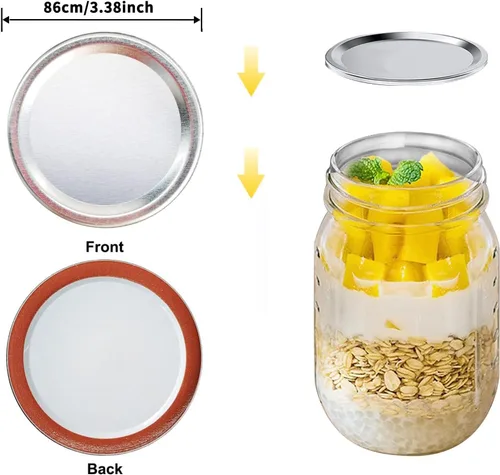 Miniatura 2 de 30 tapas para tarros de conserva, tapas anchas de boca regular para frascos de bola, Kerr y otras marcas de tapas de conservas de boca ancha a