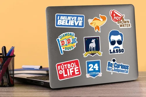 Miniatura 5 de Ted Lasso 100 calcomanías de vinilo grandes de lujo – Believe Quotes, AFC Richmond Designs – Laptop, botella de agua, álbumes de recortes, tableta