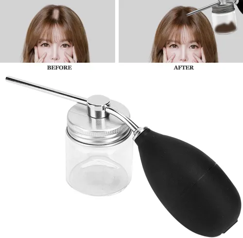 Miniatura 6 de Fibras capilares negras, aplicador de spray de fibra para el cabello, botella para engrosar el cabello, bomba de fibra de construcción, atomizador