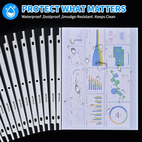 Miniatura 8 de Protectores de hojas de 500 páginas, protector de página de 8.5 x 11 pulgadas, protectores de páginas de plástico transparente mejorados