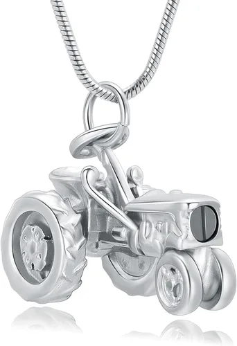 Miniatura 32 de Imrsanl Joyería de cremación para cenizas, motocicleta, automóvil pequeño, collar de urna de tractor para cenizas para hombres, recuerdo