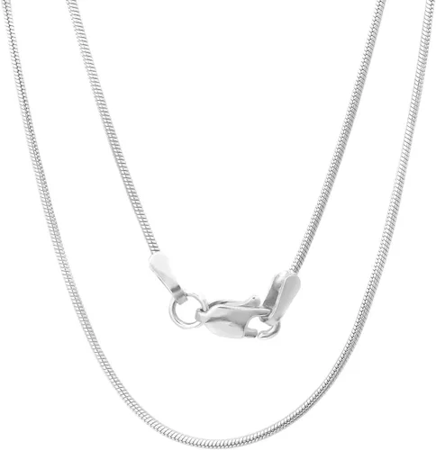 Miniatura 10 de Plata de ley 0.079 in (2 mm), 0.098 in (2.5 mm), 0.118 in (3 mm), 0.157 in (4 mm), 0.197 in (5 mm), cadena de serpiente redonda, collar de cadena
