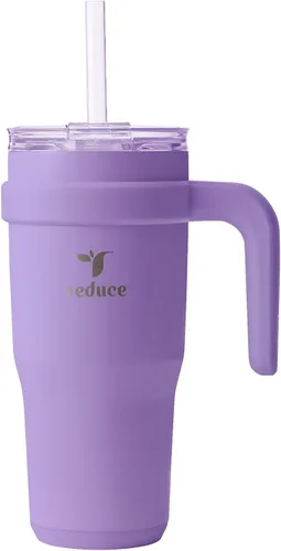 Miniatura 29 de Reduce Vaso de acero inoxidable de 50 onzas con asa, doble pared aislada al vacío, taza de viaje, tapa a prueba de sudor y popote reutilizable