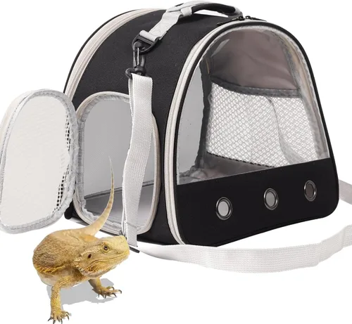 Miniatura 14 de Portador de viaje para dragón barbudo, jaula para lagartos, bolsa para animales pequeños para erizos, ratas, loros, pájaros, conejillos de indias