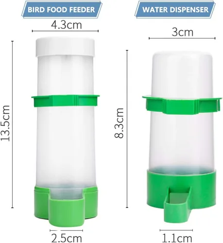 Miniatura 2 de Comedero para pájaros, dispensador de agua para pájaros, 2 unidades, alimentador automático de agua para pájaros con 1 alimentador de alimentos