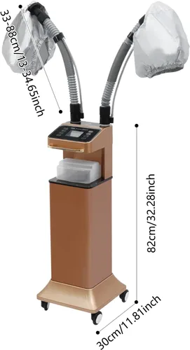 Miniatura 6 de Vaporizador ultrasónico de 650 W para acondicionamiento profundo, secador de pelo profesional de pie con doble tubo ajustable y tanque de 40 onzas