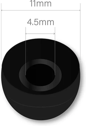 Miniatura 2 de Puntas medianas para auriculares de goma de silicona de repuesto - 10 negras, 10 transparentes
