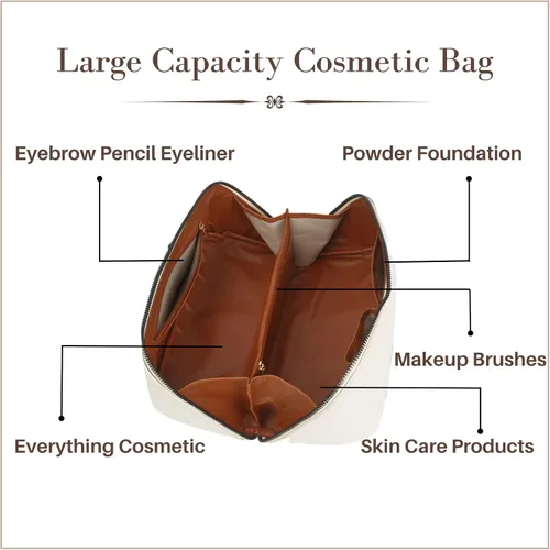 Miniatura 6 de Bolsas de cosméticos de viaje de gran capacidad para mujeres, bolsa de maquillaje a cuadros, organizador de maquillaje de viaje, bolsas