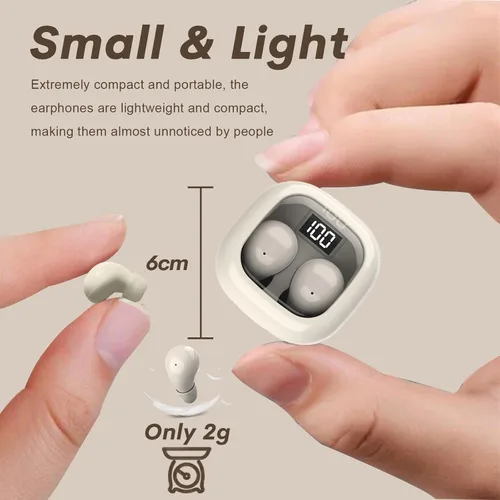 Miniatura 2 de Invisible Mini Wireless Bluetooth Earbuds - Ultra Compact Discreet Design, Comfort Fit for Small Ears, Side Sleep & Work Compatible Skin