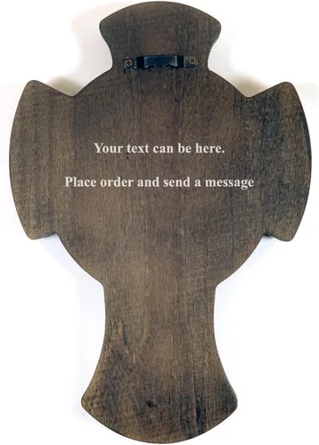 Miniatura 2 de Royal Wooden Collection Cruz de pared Guardián Arcángel Miguel icono colgante tallado en madera cristiana idea de regalo para hombres