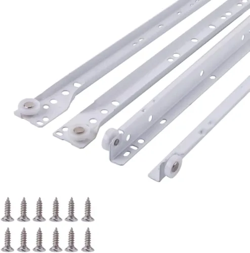 Diapositivas de cajón de montaje inferior de acero con revestimiento blanco de 12 pulgadas