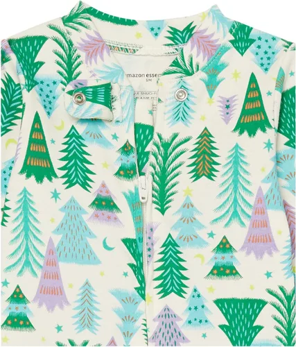 Miniatura 3 de Tienda Essentials Pijama unisex de algodón con pies ajustados para niños pequeños y bebés, paquete múltiple